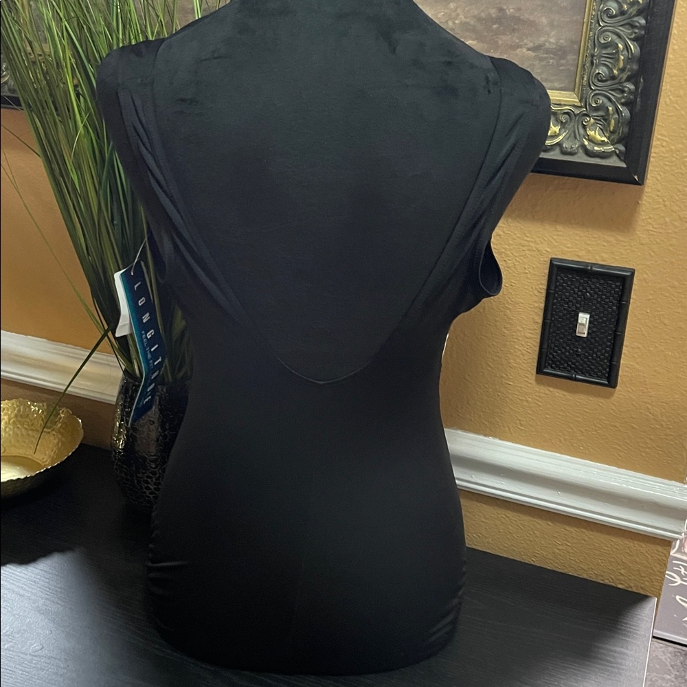 NWT Longitude Black and Blue Striped swimsuit - Picture 3 of 5